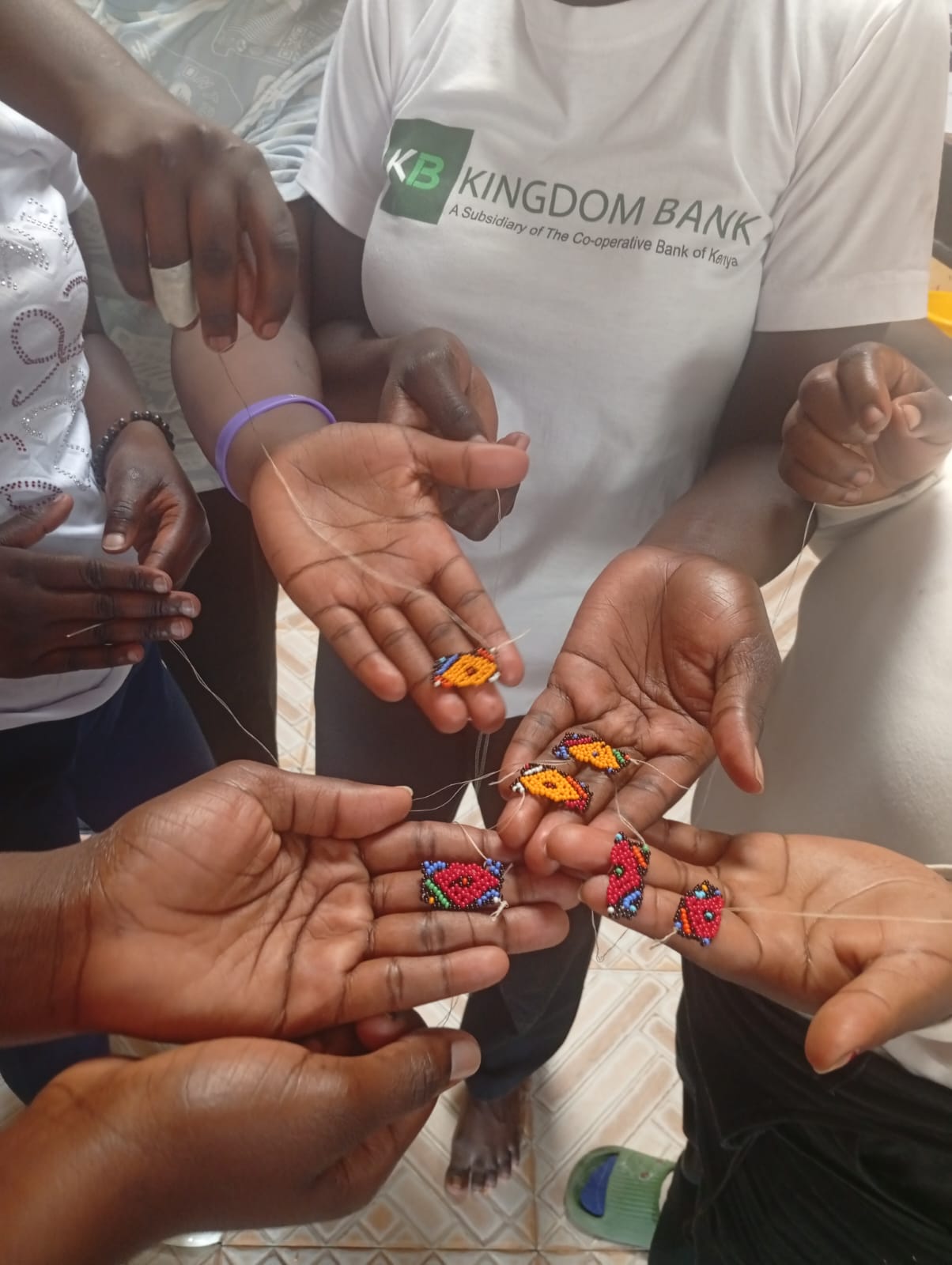 Beading skills training session at Wings of Hope Rescue Home